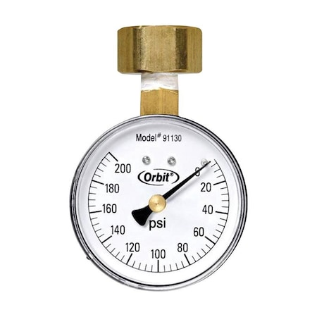 Orbit Pressure Gauge 3/4 in. 200 psi 91130