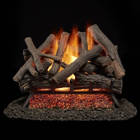 Bluegrass Living Vented Natural Gas Fireplace Log Set - 24 in. Rustic Oak, 55,000 BTU, Match Light BVL24-3