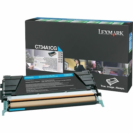 Lexmark Cyan Toner Cartridge 6K YLD C734A1CG