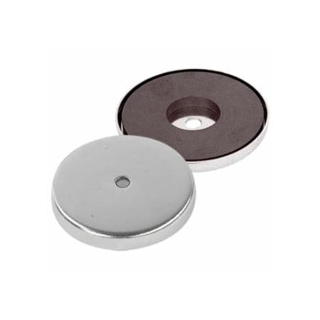 Magnet Source Ceramic Magnet Round Base, Chrome Plated Steel, 25 lb Load Cap, 2.03 in dia 456-07217