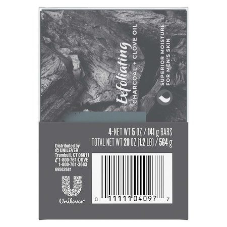 Dove Men+Care Exfoliating Charcoal Plus Clove Oil Natural Essential Oil Cleansing Bar Soap, 20 Ounce, 18PK 69555186