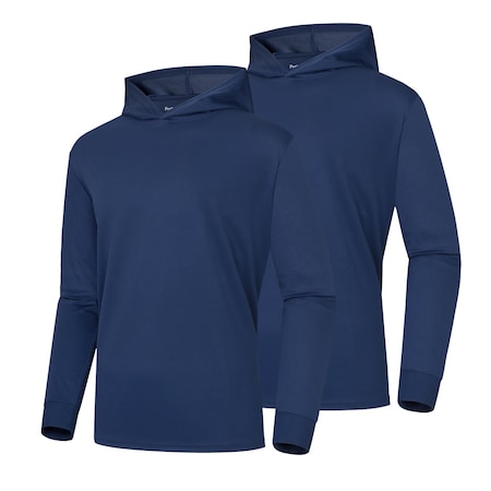 Protectx Sun Protection Hoodie, Polyester, Navy Blue, L, 2 PK HD-APL130-NV-02-L