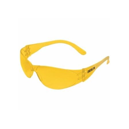 Mcr Safety Checklite CL1 Frameless Safety Glasses, Polycarbonate Amber Lens, Duramass, Amber 135-CL114