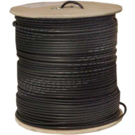 Cable Wholesale Bulk RG58/U Coaxial Cable, Black, 20 AWG, Solid Core, Braided Shield, Spool, 1000 foot 10X1-022NH
