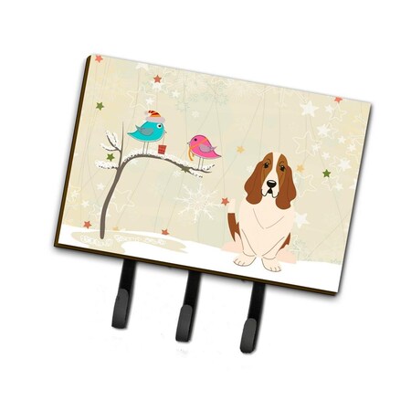 Carolines Treasures Christmas Presents Between Friends Basset Hound Leash or Key Holder BB2493TH68