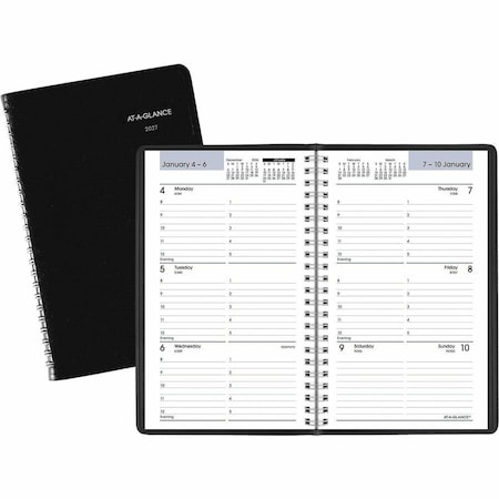 At-A-Glance DayMinder Block Format Weekly Appointment Book, 8.5 x 5.5, Black Cover, 12-Month (Jan to Dec): 2025 G200-00