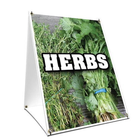 Signmission Herbs, 24 Inch x 18 Inch A-frame Yard Sign, Plastic Sign SBC-1824-Herbs