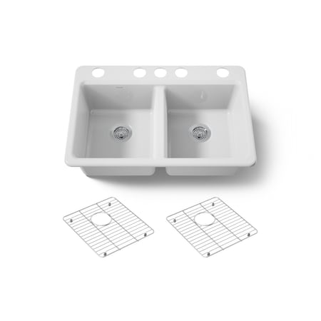 Kohler Riverby 33" undermount double-bowl kitchen sink 8679-5UA1-0