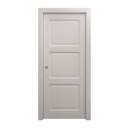 Sartodoors Sliding Pocket Door 28 x 84 inches, Ego 5010 Painted White Oak, Kit Rail Hardware, Solid Wood Int EGO5010PD-PWO-2884