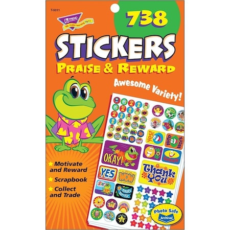 Trend Enterprises TREND, Sticker Assortment Pack, Praise/reward, 738PK 5011