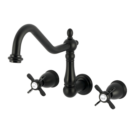 Kingston Brass Two-Handle Wall Mount Tub Faucet, Matte Black KS1020BEX