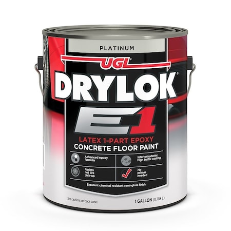 Drylok 1-Part Floor Paint, Semi-Gloss, Platinum, 1 gal 23813