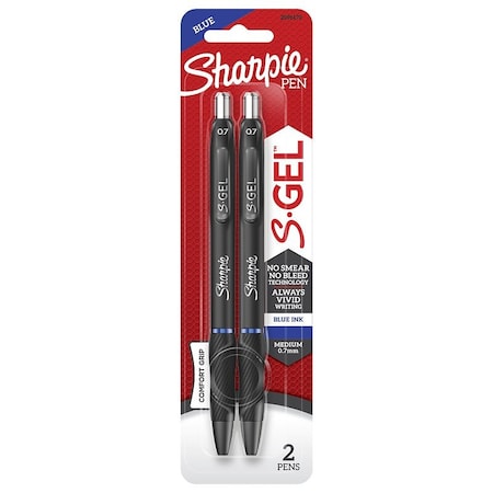 Sharpie S-Gel Pen, Retractable, 0.7 mm Tip, Medium Tip, Blue Ink, Gel Ink 2096170