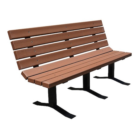 Zoro Select Outdoor Bench, Brown, Plastic, Plank, 72" L 830KM4