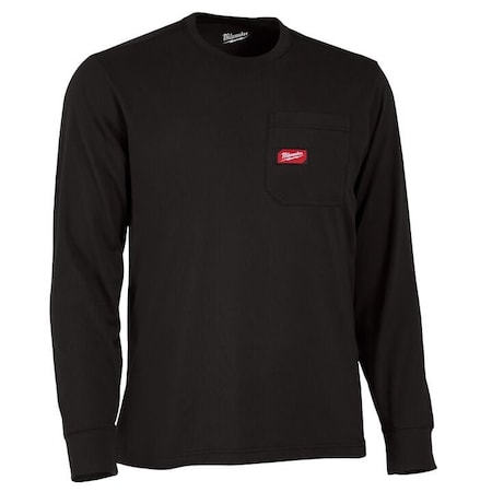 Milwaukee Hand Trucks Gridiron L Long Sleeve Men's Round Neck Black Tee Shirt 606B-L