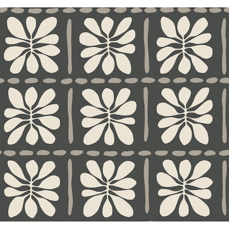 York Wallcoverings Mimosa Fleur Carbon Black Wallpaper ZM2810