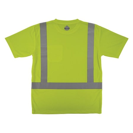 Ergodyne Hi-Vis Shirt, XS, Lime, Short Sleeve 21831