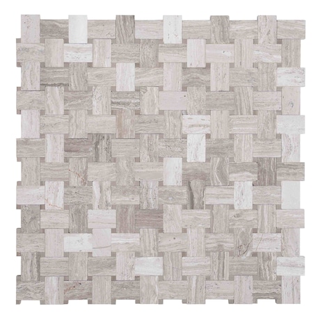 Apollo Tile 12x12 Wooden Grey, Athens Grey Marble Polished Floor and Wall Mosaic Tile 4.83 sqft/case, 5PK APLSV88B08A