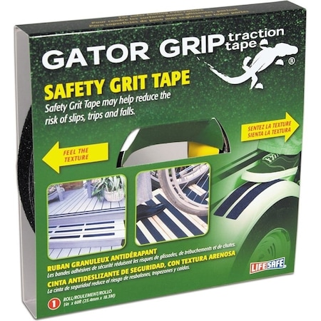 Incom Traction Tape, 60 ft L, 1 in W, PVC Backing, Black RE141