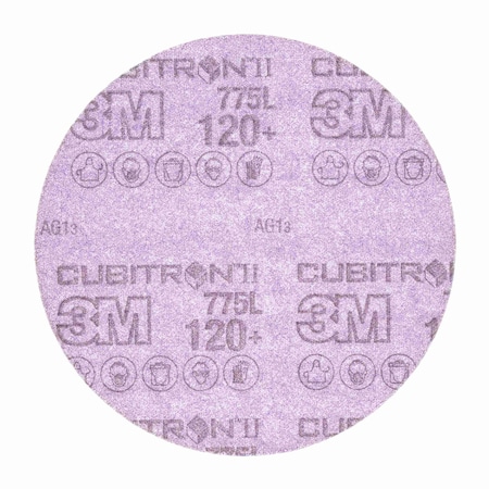 3M Cubitron 775L FILM DISC, 5 IN DIA DISC, 120 GRIT, FINE GRADE, CERAMIC ALUMINA 7100046326