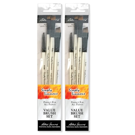 Daler-Rowney Simply Simmons All The Angles Brush Set, 4-Piece Set, 2PK D255400006