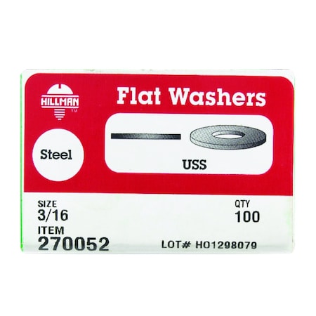 Hillman Zinc-Plated Steel 3/16 in. USS Flat Washer 270052