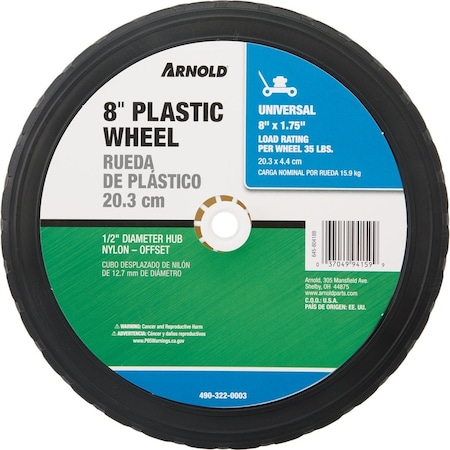 Arnold 8'' Diamond Tread Offset Hub Wheel 490-322-0003