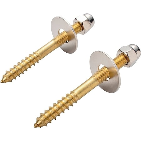 Prosource Screw Set, Brass, For Use to Attach Toilet to Flange 24448-3L