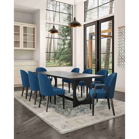 Manhattan Comfort Hillman Dining Side and Arm Chairs in Light Blue, PK8 6-DC087-BL