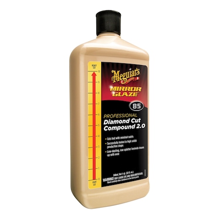 Meguiars Mirror Glaze Professional Diamond Cut Compound, 32 oz Bottle, Gloss Creamy White, Liquid M8532