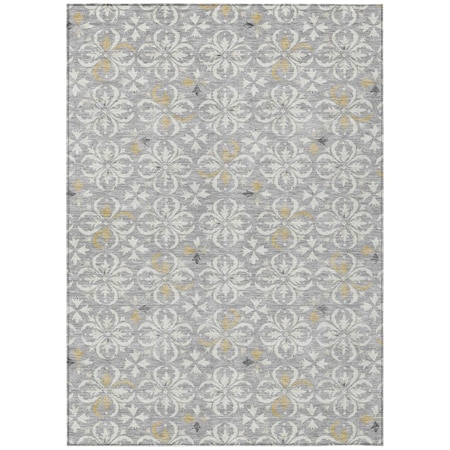 Homeroots 3' X 5' Gray Ivory And Brown Floral Washable Indoor Outdoor Area Rug 595955