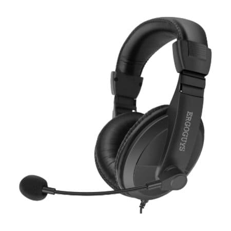 Ergoguys Black Lightweight Headset with Adjustable Mic EG-55BLK