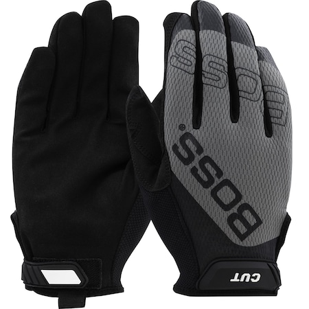 Boss Synthetic Microfiber Palm with Mesh Fabric Back and Para-Aramid Cut Lining 120-MC1225T/XL