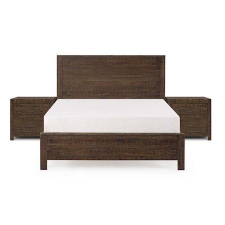 Homeroots Three Piece Espresso Solid Wood Bedroom Set 523970