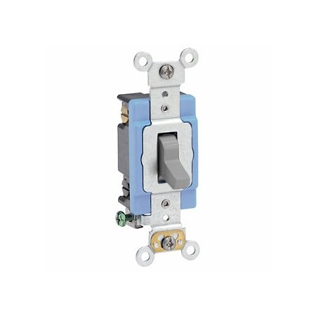 Leviton Toggle Switch, 15 Amp, 120/277 Volt, Gray 1204-2GY