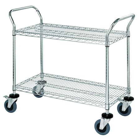 Quantum Storage Systems WIRE SHELVING CART W/ 2 SHELVES CONDUCTIVE WRC-2448-2CO
