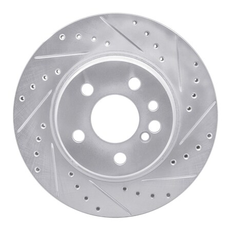 Dynamic Friction Co DFC Brake Rotor - Drilled and Slotted - Silver 631-63024R