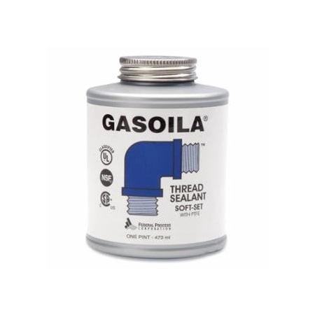 Gasoila Soft-Set Thread Sealant, 1 pt Brush Top Can, Blue/Green, 12PK 296-SS16