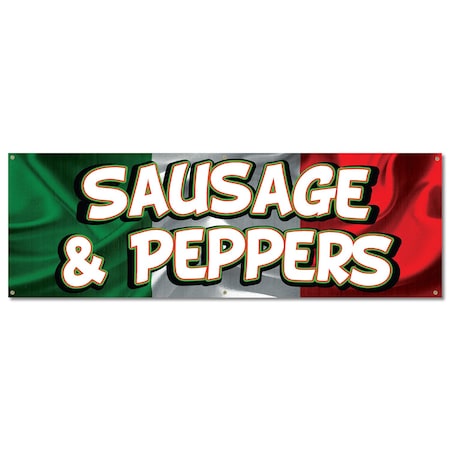 Signmission Sausage And Peppers, 24 Inch, Banner B-72-30422
