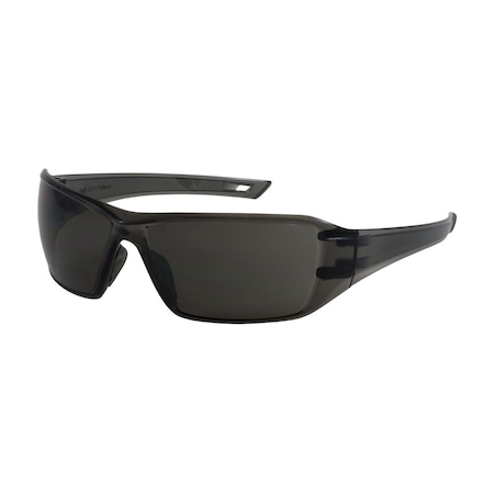 Bouton Optical Rimless Safety Glasses with Gray Temple, Gray Lens and Anti-Scratch / Anti-Fog Coating 250-46-0021