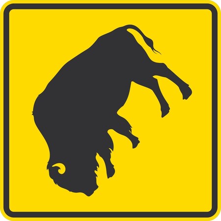 Lyle Buffalo Crossing Symbol, 24x24, Non-Reflective, Yellow G-13384-NA_24x24