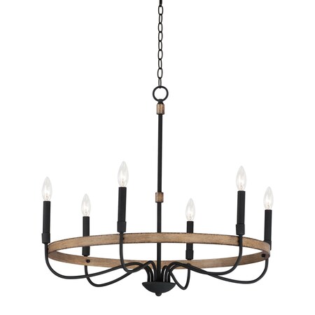 Maxim Franklin 6-Light Chandelier 14446DWBK