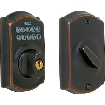 Schlage BE365VCAM716 Deadbolt, 2 Grade, Zinc, Aged Bronze, 238, 234 in Backset, C Keyway BE365V CAM 716