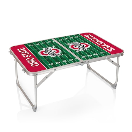 Picnic Time Family Of Brands Ohio State Buckeyes - Concert Table Mini Portable Table, Charcoal Wood Grain 843-00-141-444-0