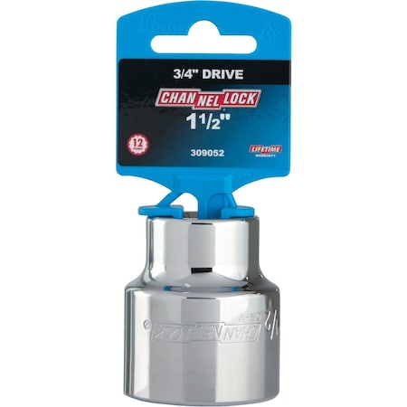 Channellock 3/4'' Drive 1-1/2'' 12-Point Shallow Standard Socket 309052