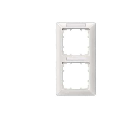 Siemens DELTA line, titanium white frame 2-fold, 151x 80 mm vertical, with Labeling 5TG2552-2