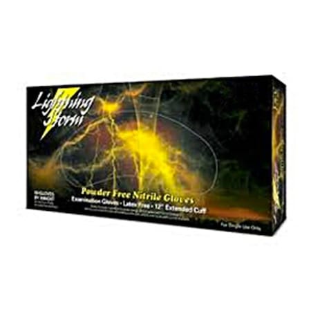 Atlantic Safety Products Lightning Storm 12 in. Powder Free Blue Nitrile Gloves - Medium ATL-LS-M