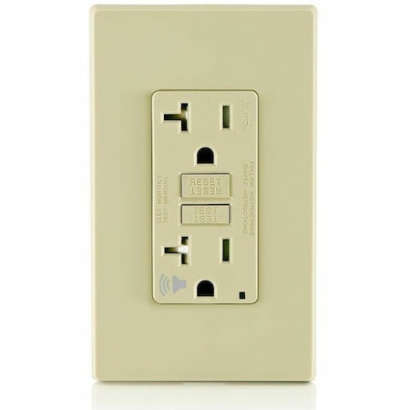 Leviton Self-Test Audible GFCI Receptacle, 20 Amp, 125 Volt, 5-20R NEMA GFTA2-I