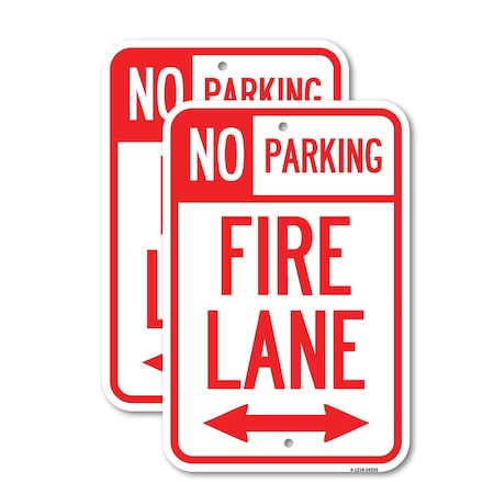 Signmission Colorado Fire Lane With Bidirectional Arrow, 12'' X 18'' 2 Signs, Heavy Gauge Aluminum, 2PK A-1218-2PACK-24255