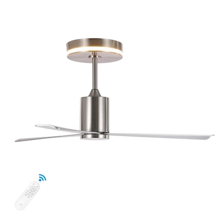 Jonathan Y Levi 52" 1-Light Contemporary Minimalist 6-Speed Iron Height Adjustable Integrated LED Ceiling Fan w JYL9722B